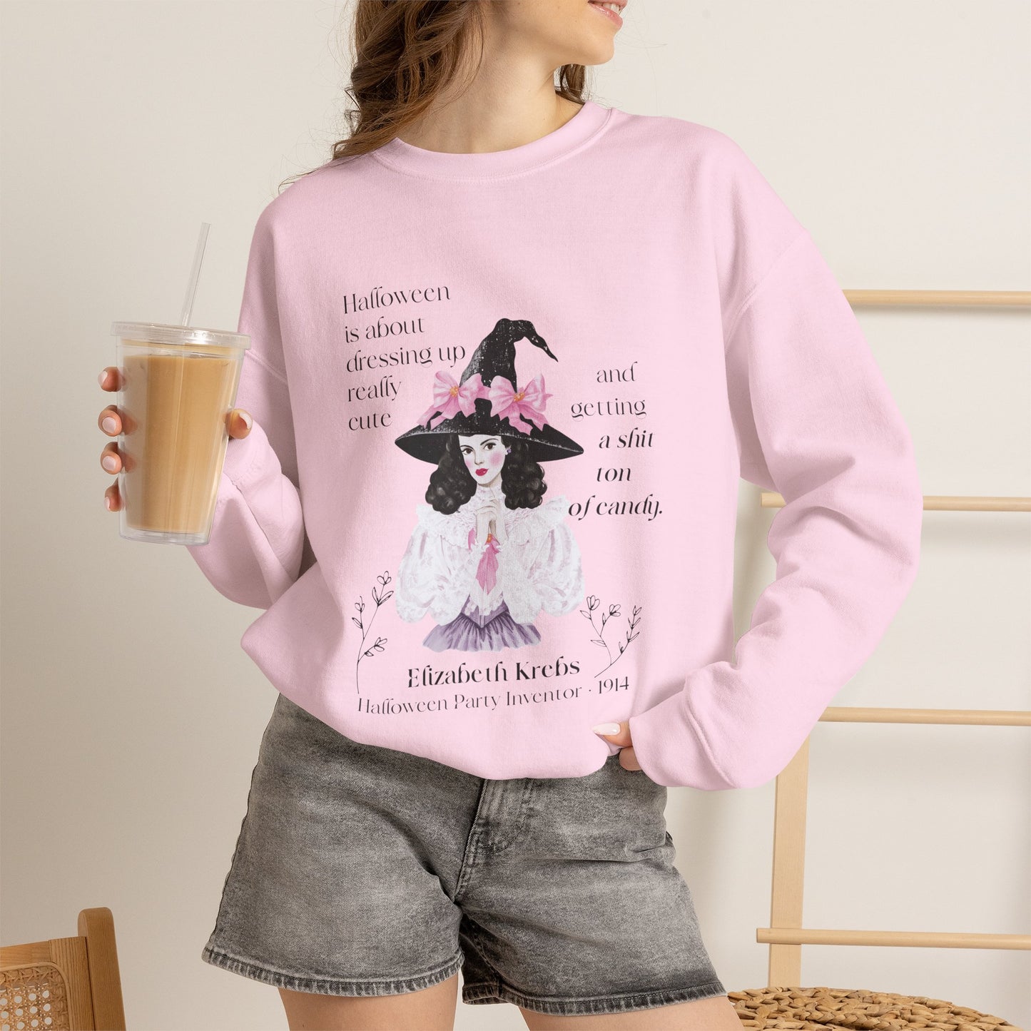Elizabeth Krebs Halloween Witch Graphic Crewneck