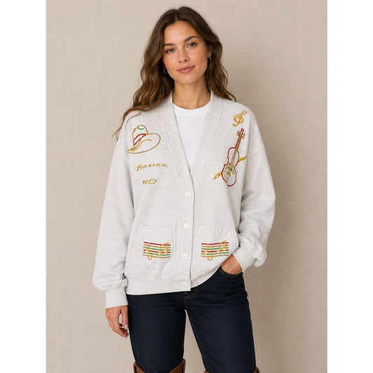 Vintage 1980s Sportswear Musical Branson Missouri Sweatshirt Cardigan Size L/XL