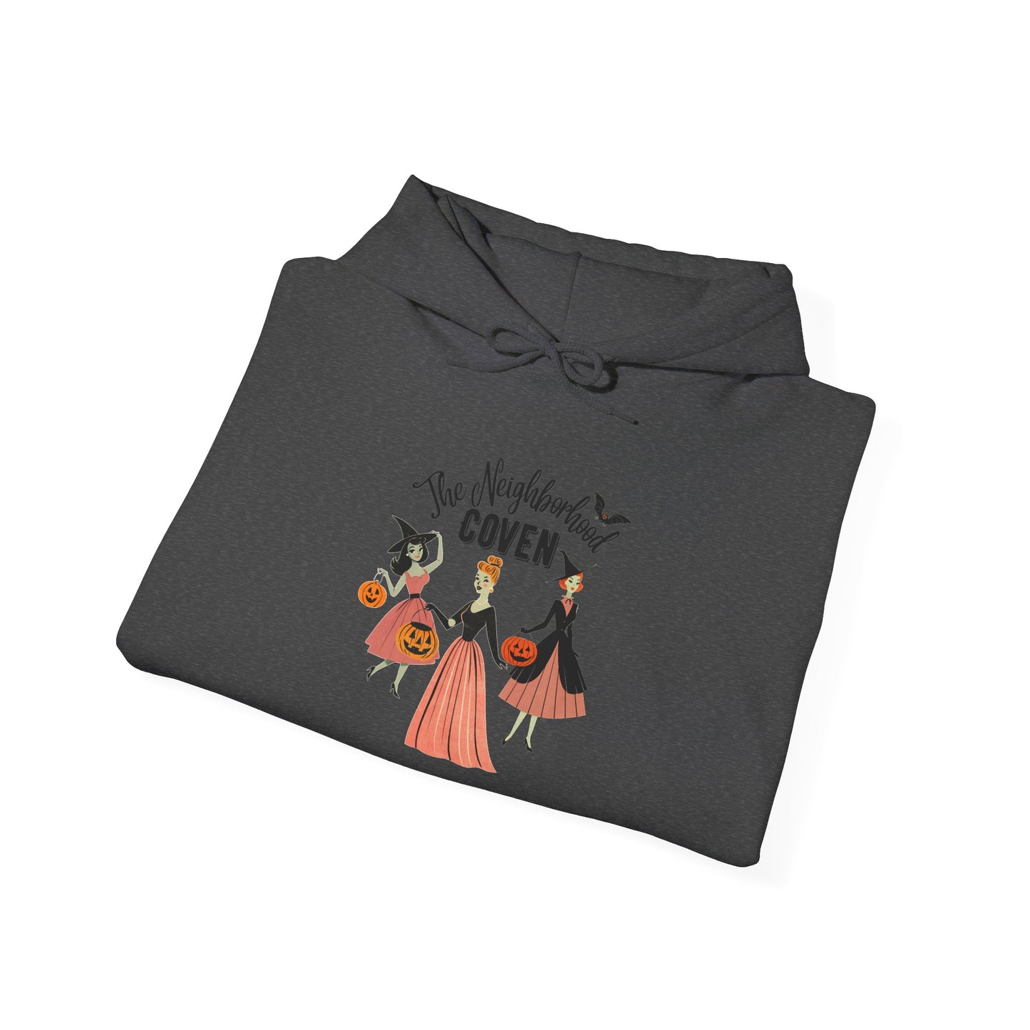 Witchy Girls Halloween Hoodie — 'Coven' Vintage Witch Trio Pullover