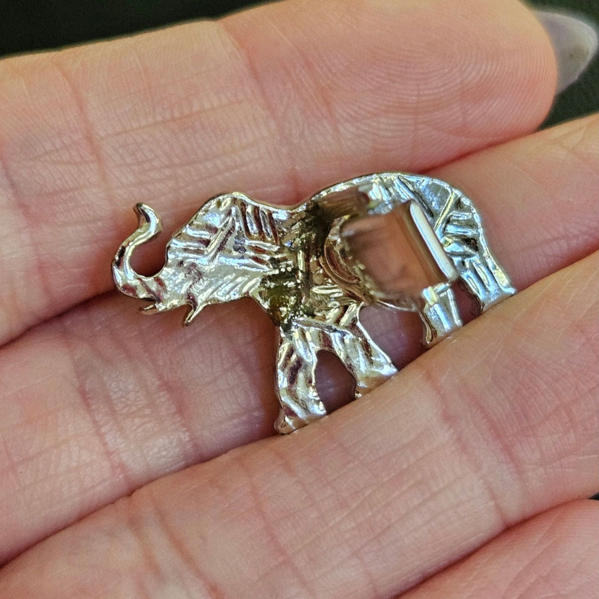 MCM Silver Tone Elephant Cufflinks