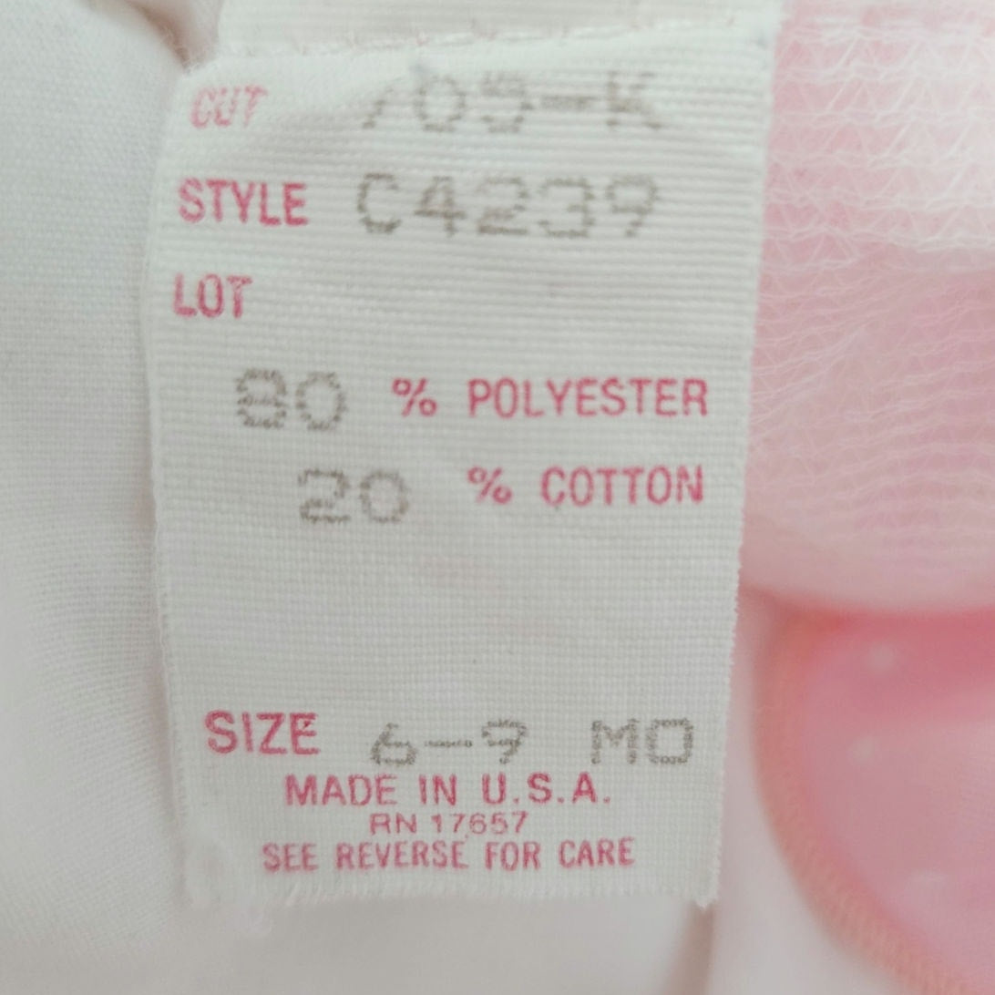 1980s Mothercare Pink Quilted Romper & Blouse | Girls 6-9M