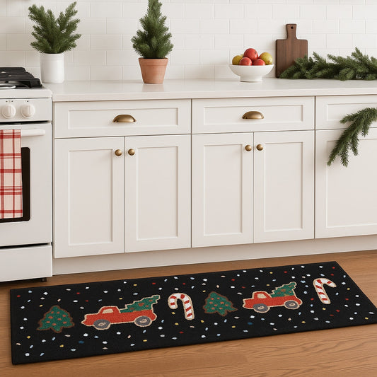 NWT Rifle Paper Co. x Loloi Holiday Truck Confetti Christmas Runner Rug 20"x60"