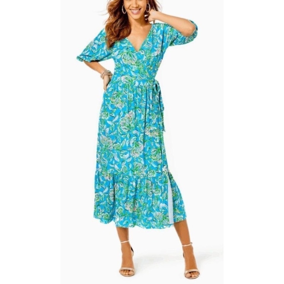 Lilly Pulitzer Midi Wrap Dress | Women's L