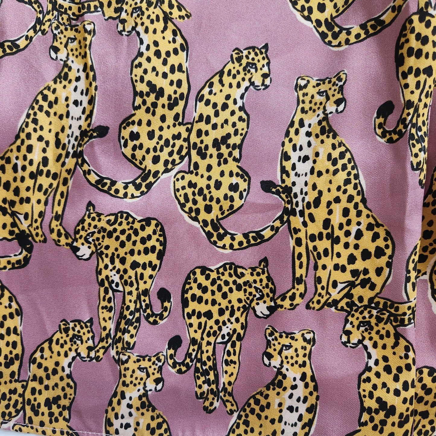Lavender Brown Mauve Pink Cheetah Print Mini Belted Dress – Women's S