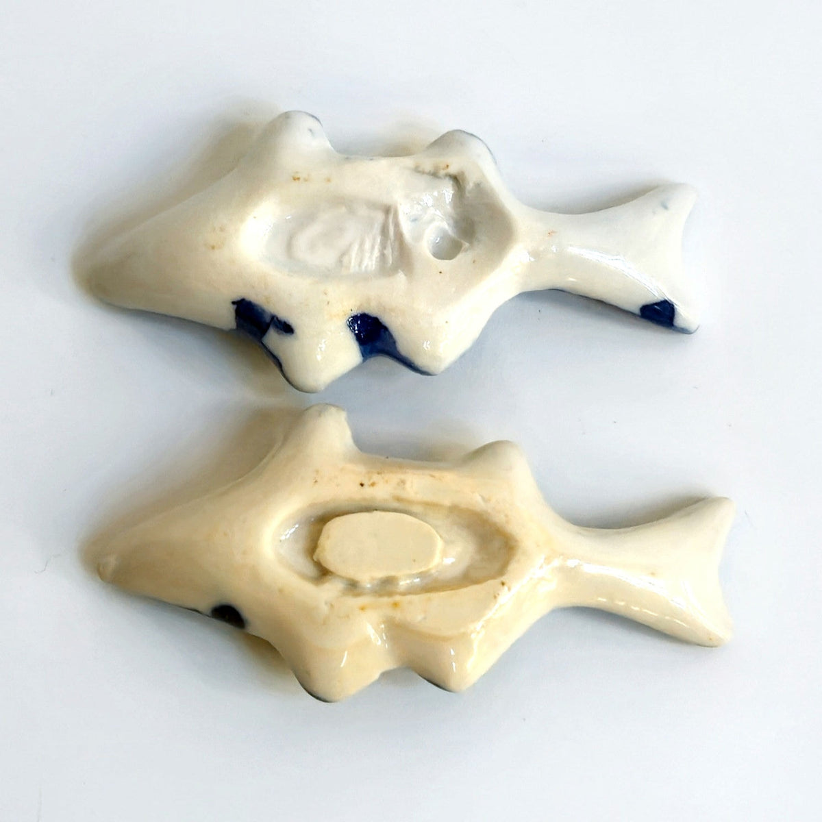 1970s Blue & White Fish Chopstick Rests (Set of 4)