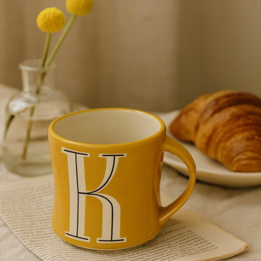 Anthropologie Colorway Mia Hand-Painted Monogram Mug β Choose Your Letter βKβ or βMβ