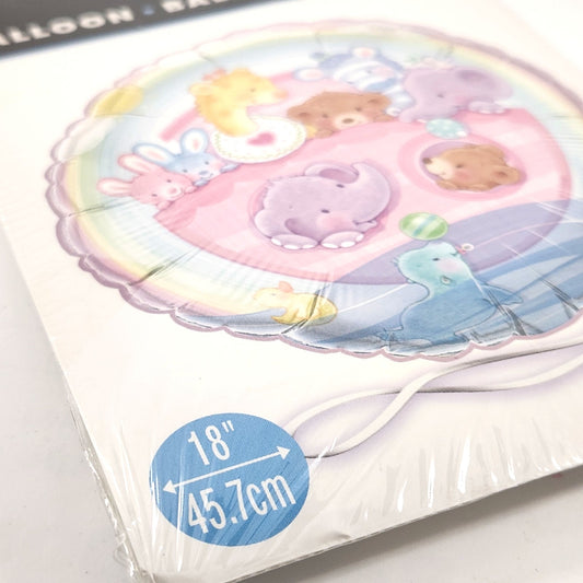 Vintage Hallmark 18” Mylar Balloon • Rainbow Pastel Noah’s Ark Animals • New Sealed