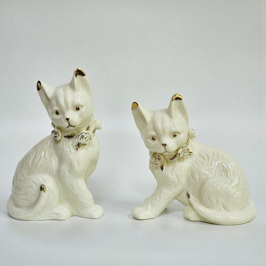 1980s Formalities by Baum Brothers Ivory Cat Figurines Pair