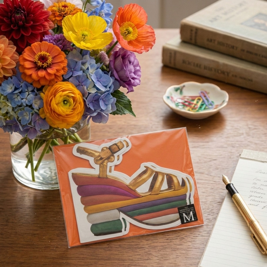 1996 Met Museum Ferragamo Card Set | Rainbow Platform Sandal, 5 Sealed Cards