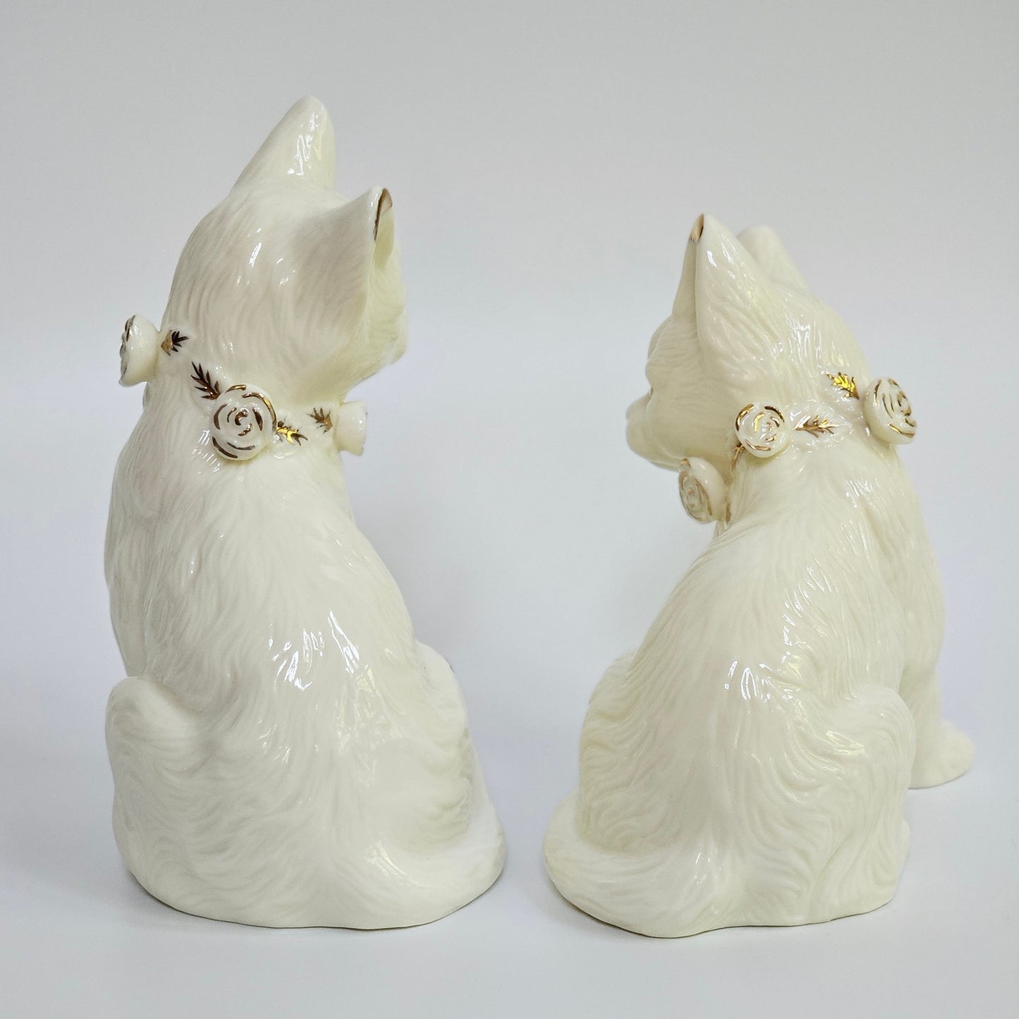 1980s Formalities by Baum Brothers Ivory Cat Figurines Pair