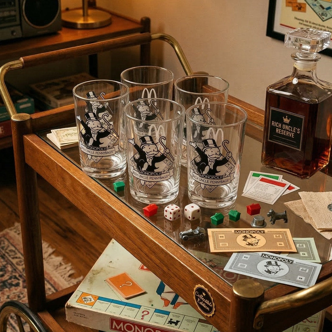 Complete 1996 McDonald’s Monopoly Glass Set (6)