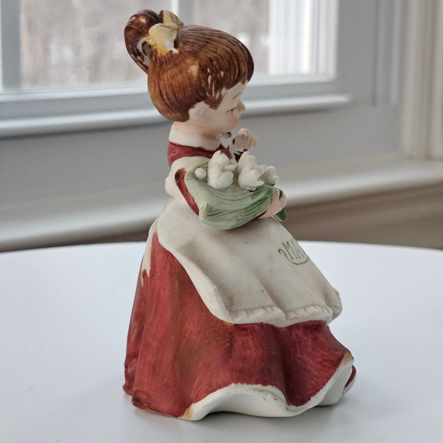 Vintage Lefton May Girl Figurine | 1950s Lily of the Valley Birth Month Keepsake