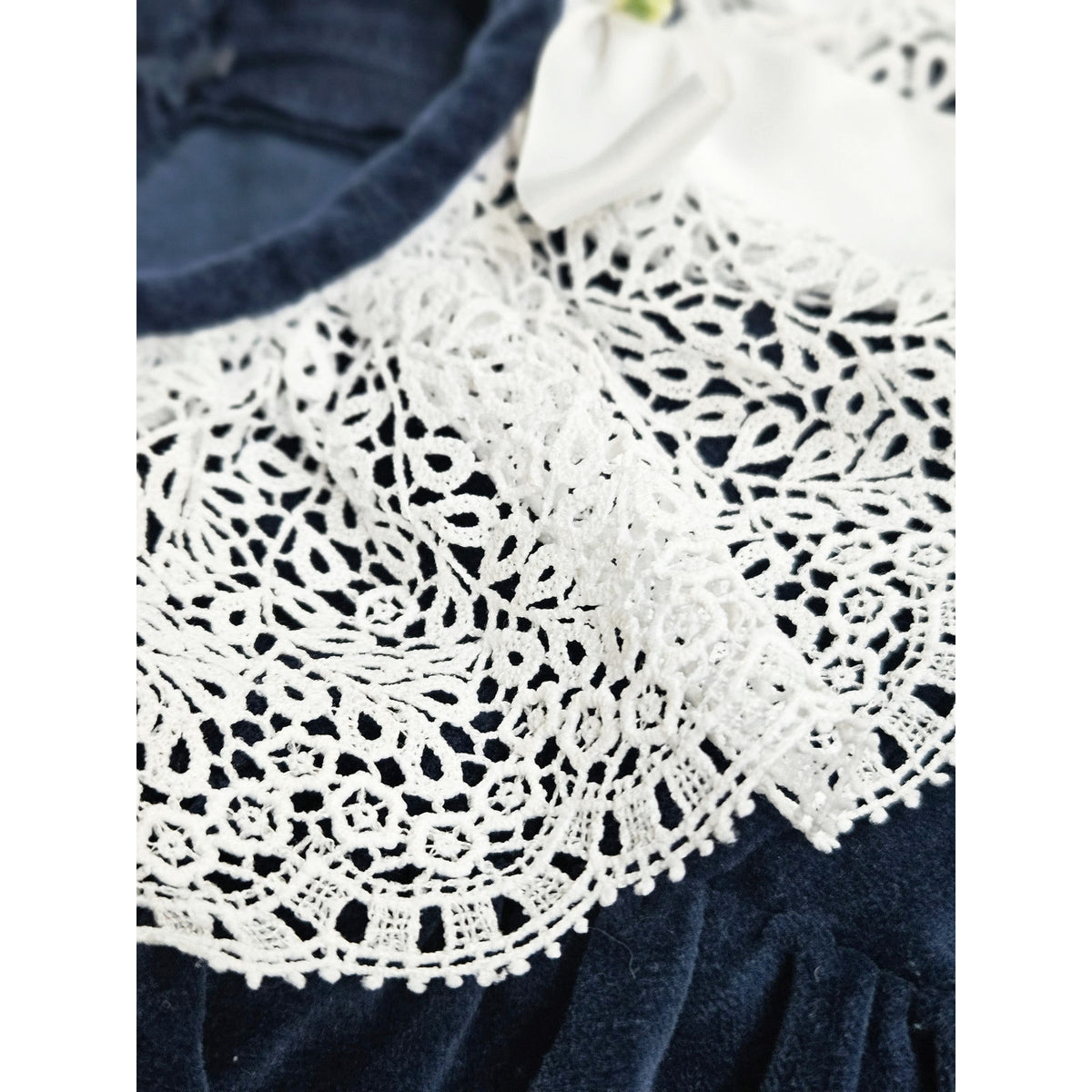 1980s Good Lad Navy Velvet Dress | Girls 6