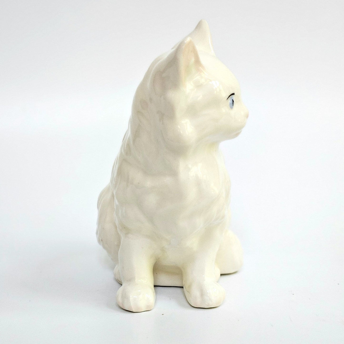 1970s White Longhair Cat Figurine