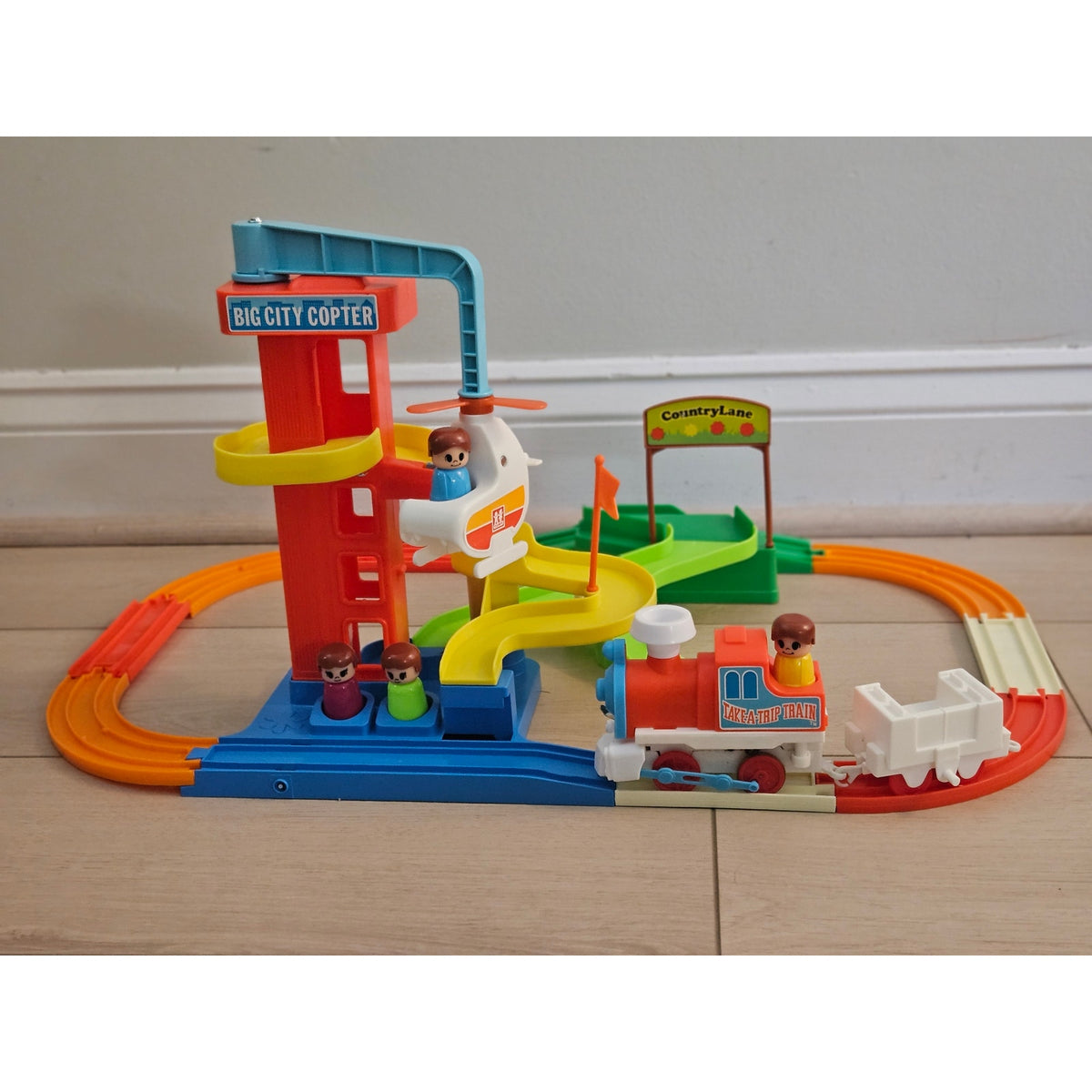 Vintage 1978 Tomy Playrail Merry-Go-Copter | Complete Working Train Set Boxed