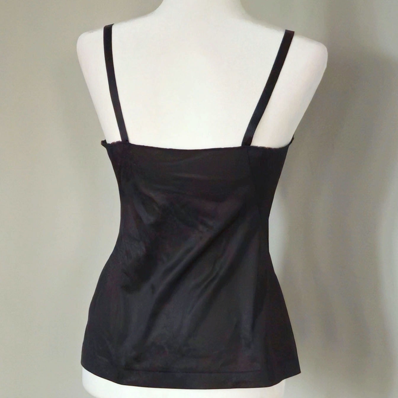 Vintage Black Nylon Camisole | 1970s Sears “The Doesn’t Slip” | Size 34