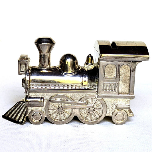 1990s Things Remembered Silverplate Train Coin Bank