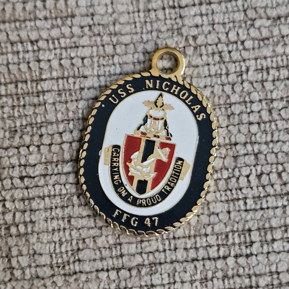 1990S USS Nicholas FFG-47 Navy Pendant Charm