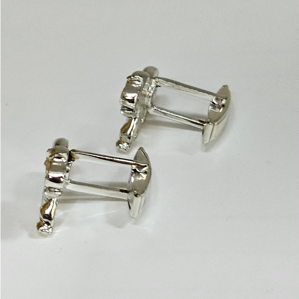 MCM Silver Tone Elephant Cufflinks