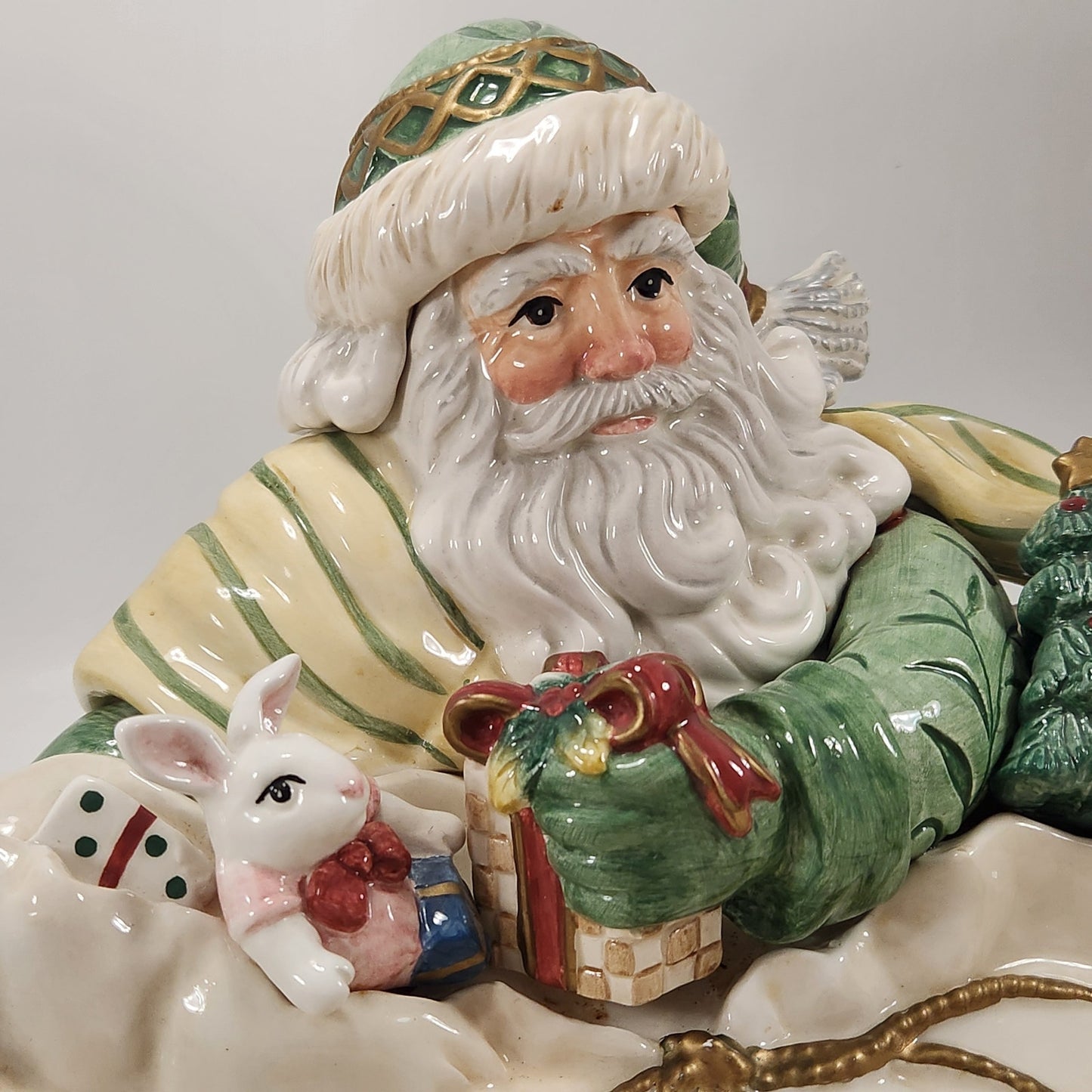 Fitz & Floyd Classics Santa Serving Bowl | Vintage 1990s Holidays Centerpiece