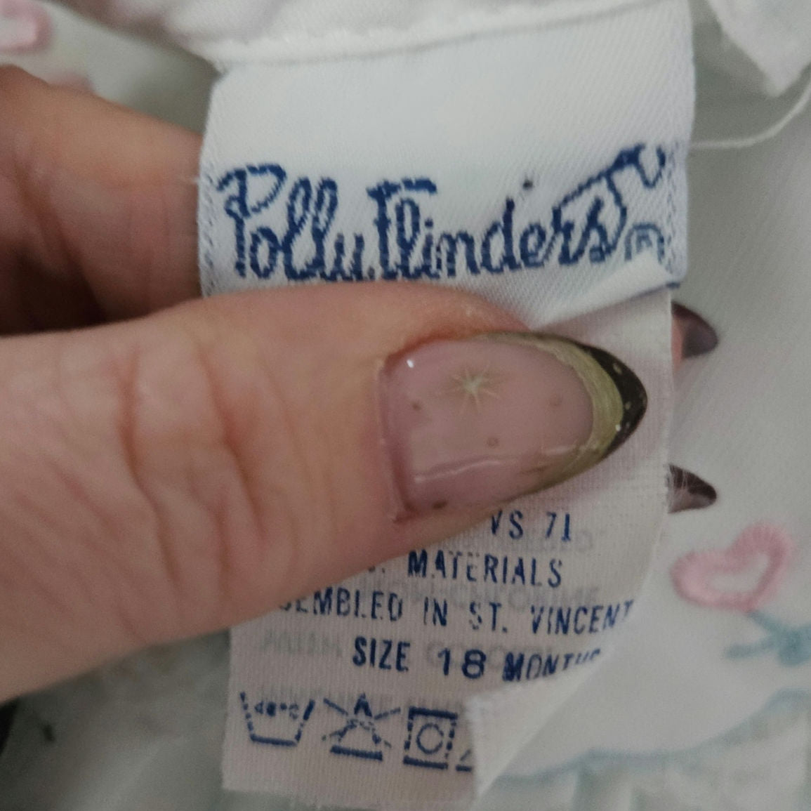 1980s Polly Flinders Baby Dress | 18M