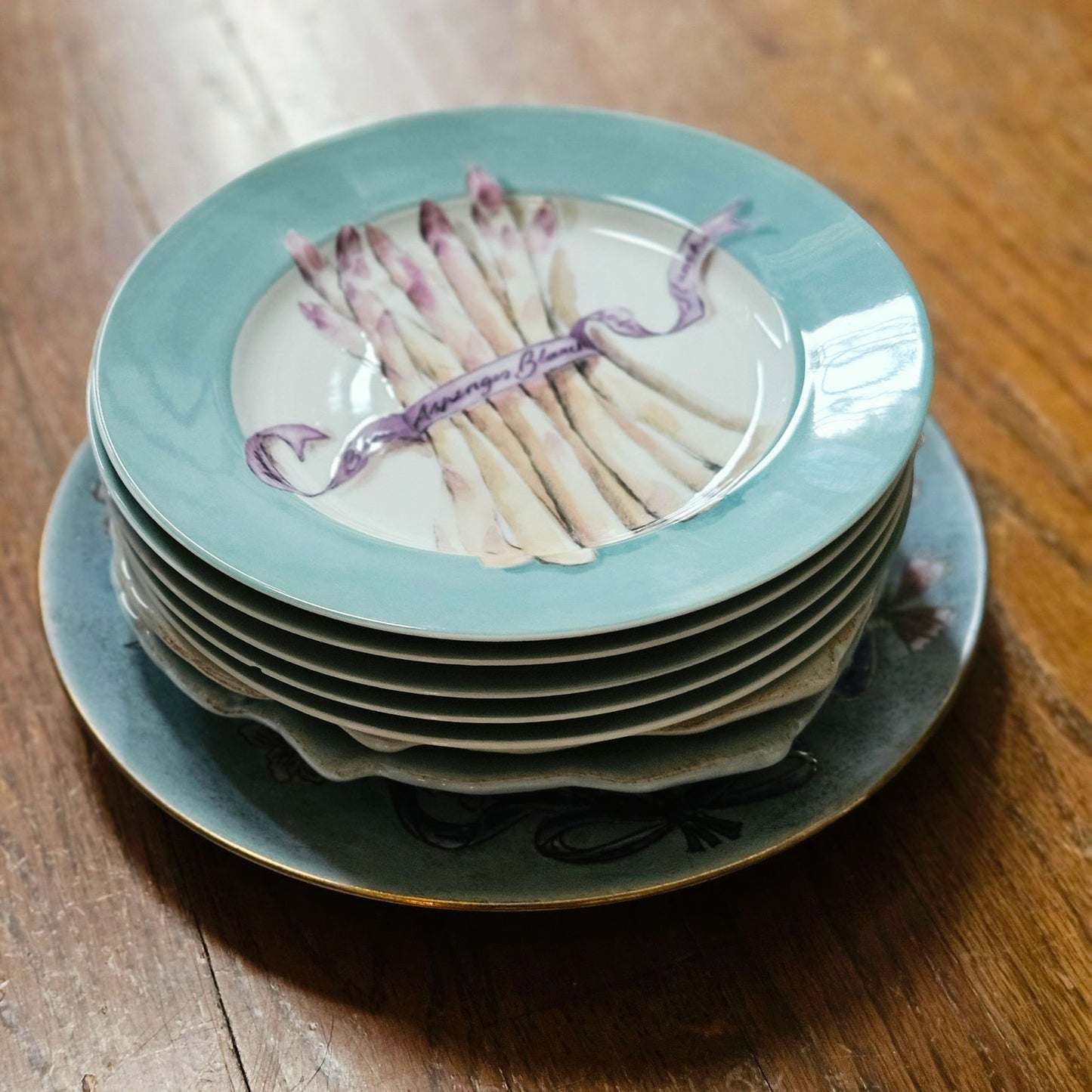 Williams Sonoma Asparagus Curated Vintage Plate Wall Set