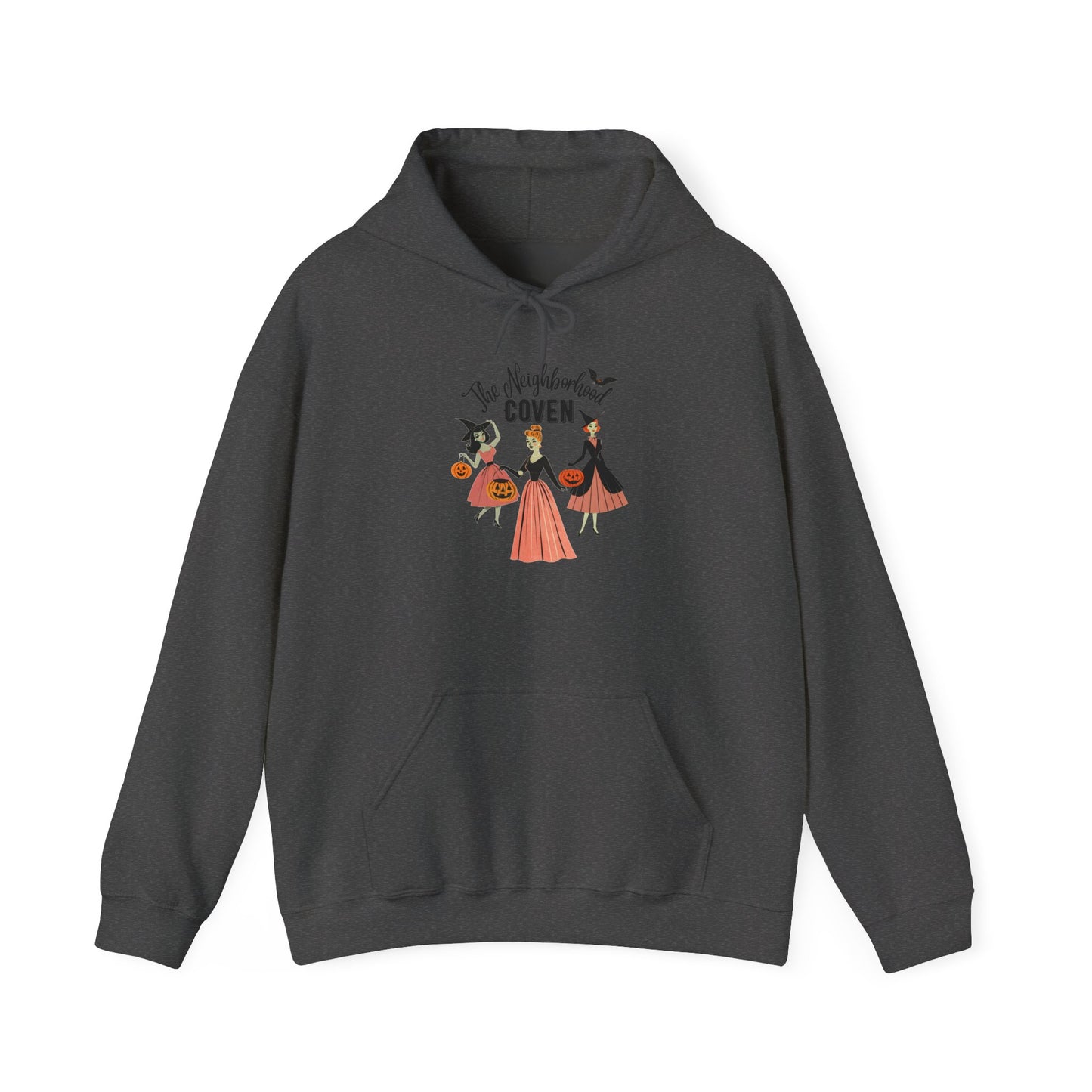 Witchy Girls Halloween Hoodie — 'Coven' Vintage Witch Trio Pullover
