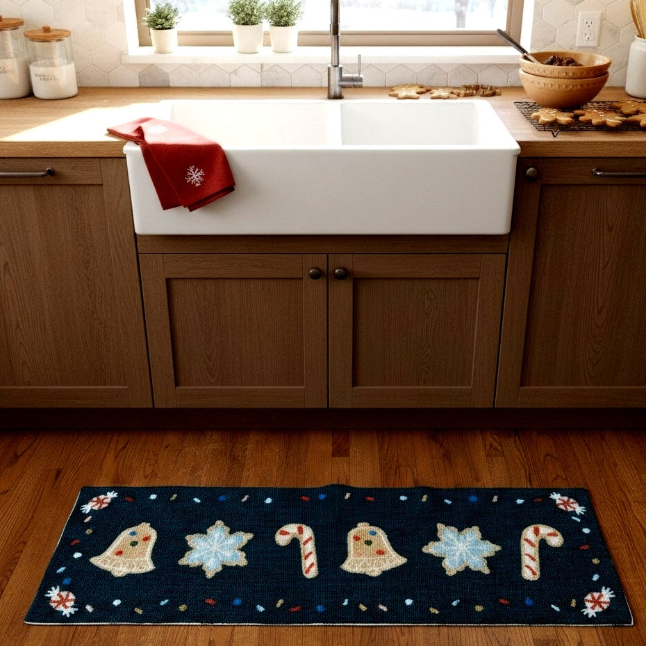 Rifle Paper Co x Loloi Green Cookies Holiday Runner Rug 20x60