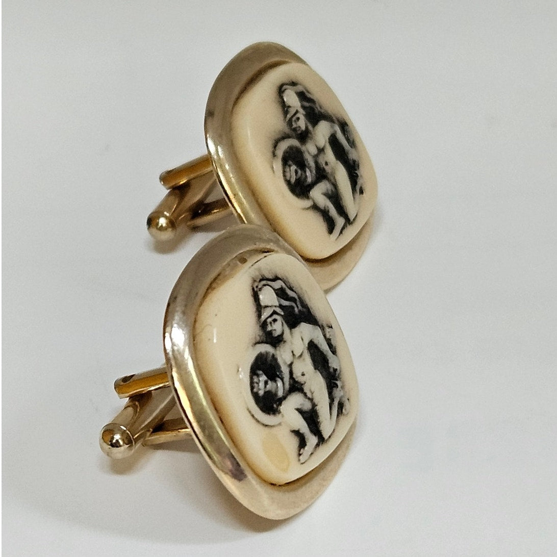 MCM Roman Warrior Cameo Cufflinks