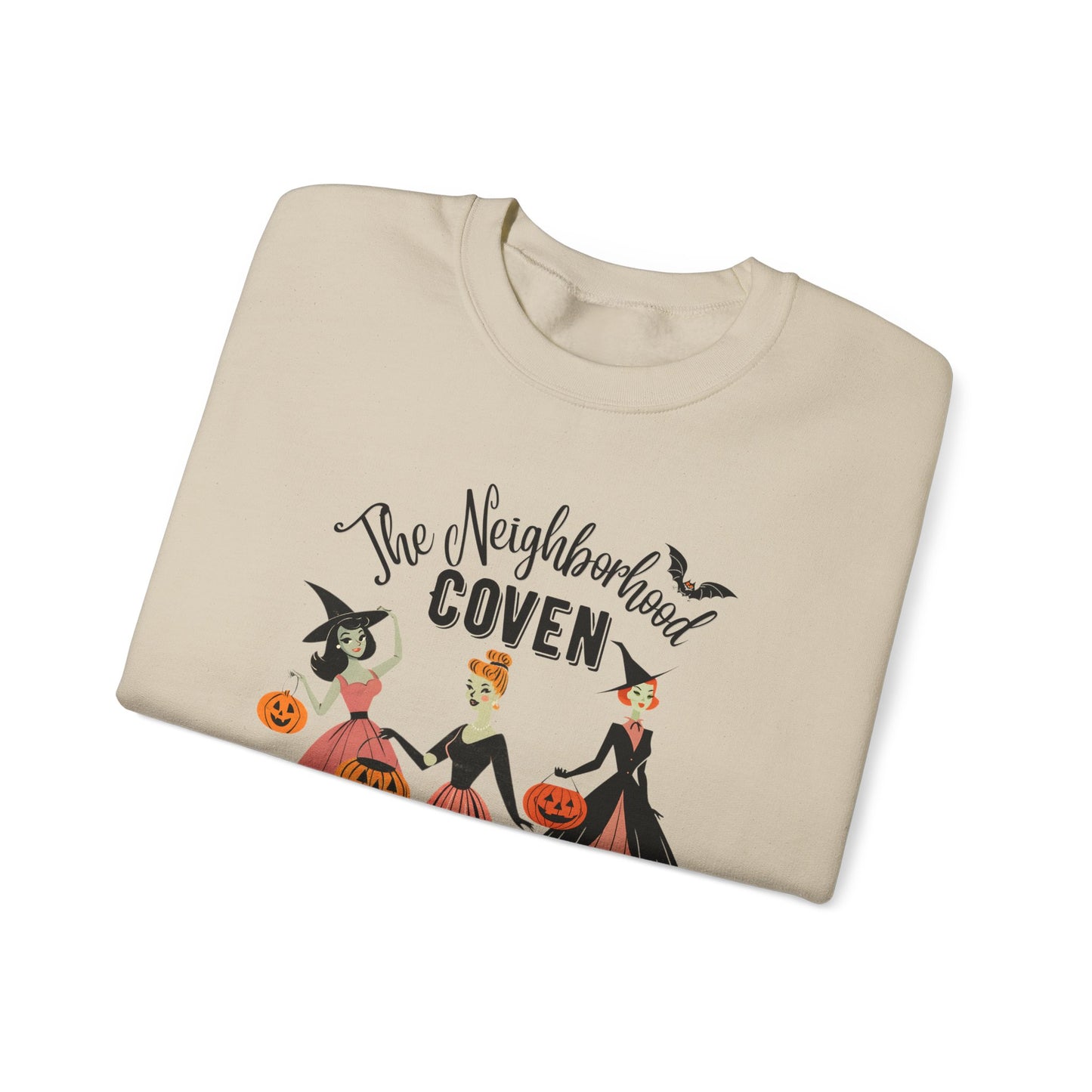 The Neighborhood Coven Sweatshirt — Vintage Halloween Witch Crewneck