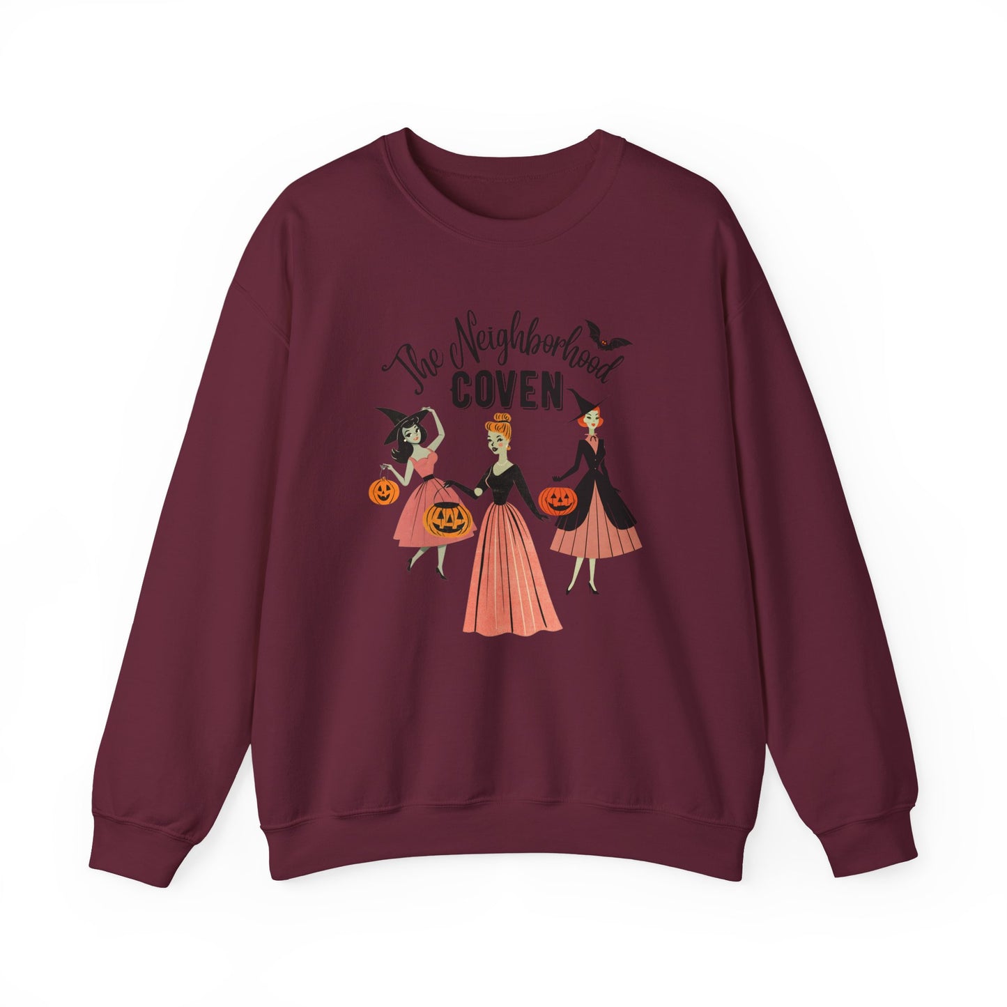 The Neighborhood Coven Sweatshirt — Vintage Halloween Witch Crewneck