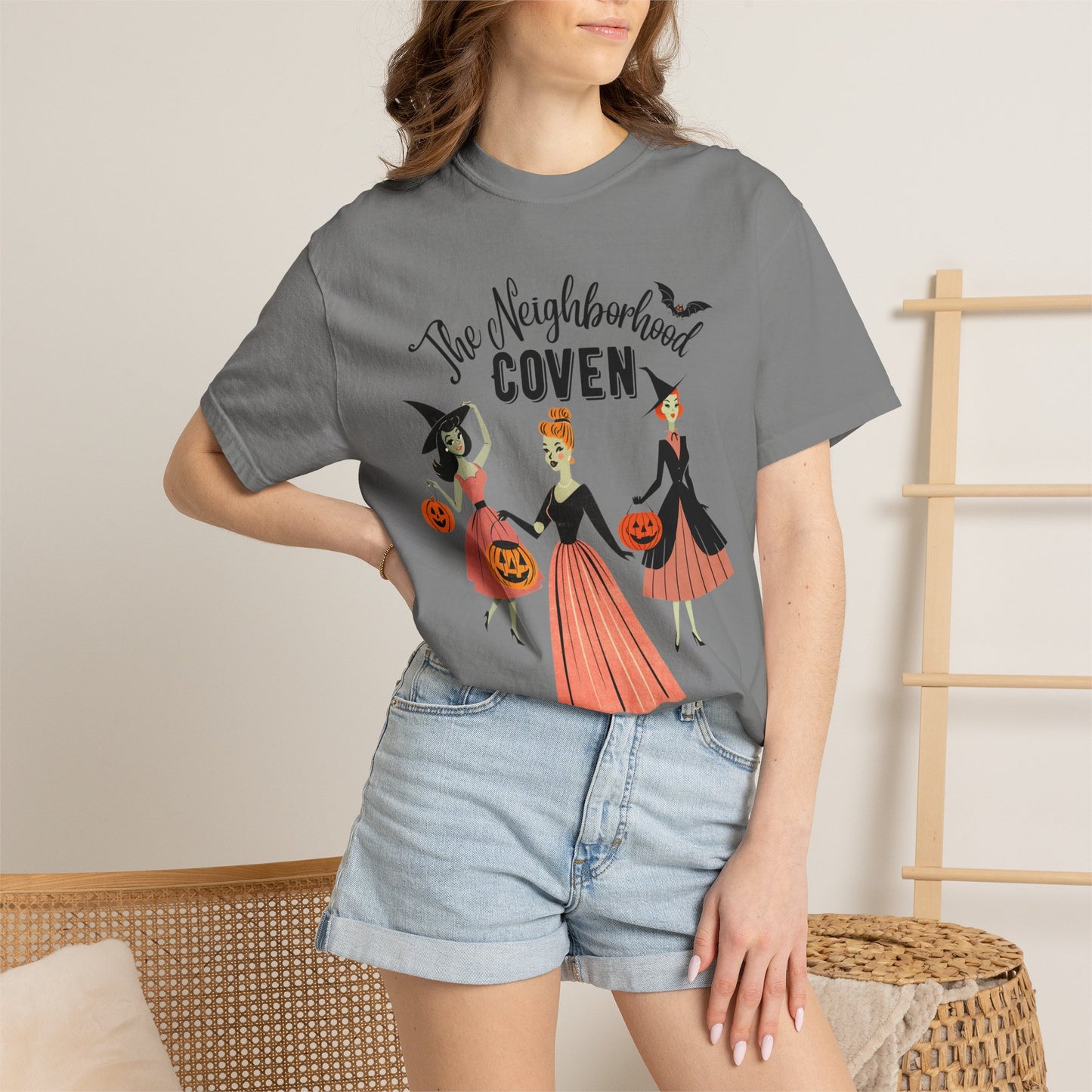 Halloween T-Shirt — The Neighborhood Coven Vintage Witch Trio Graphic