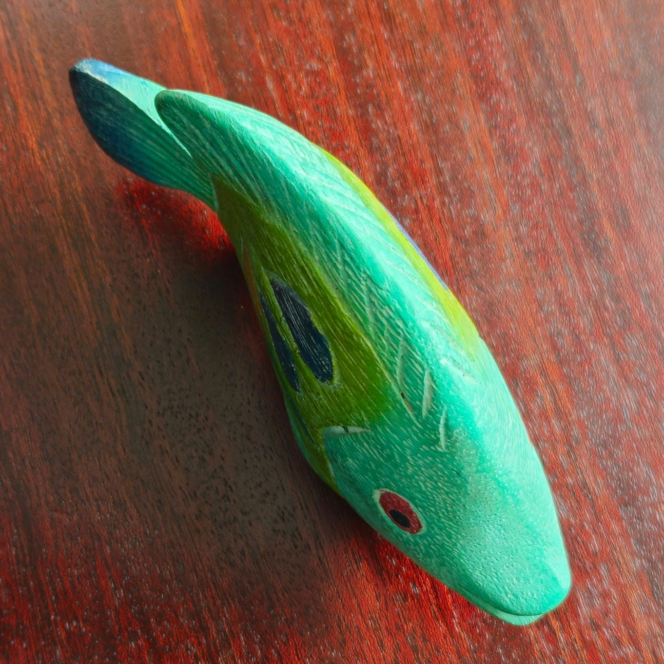 Vintage Mid-Century Hand-Carved Wooden Fish Figurine | 1960s–70s Coastal Art