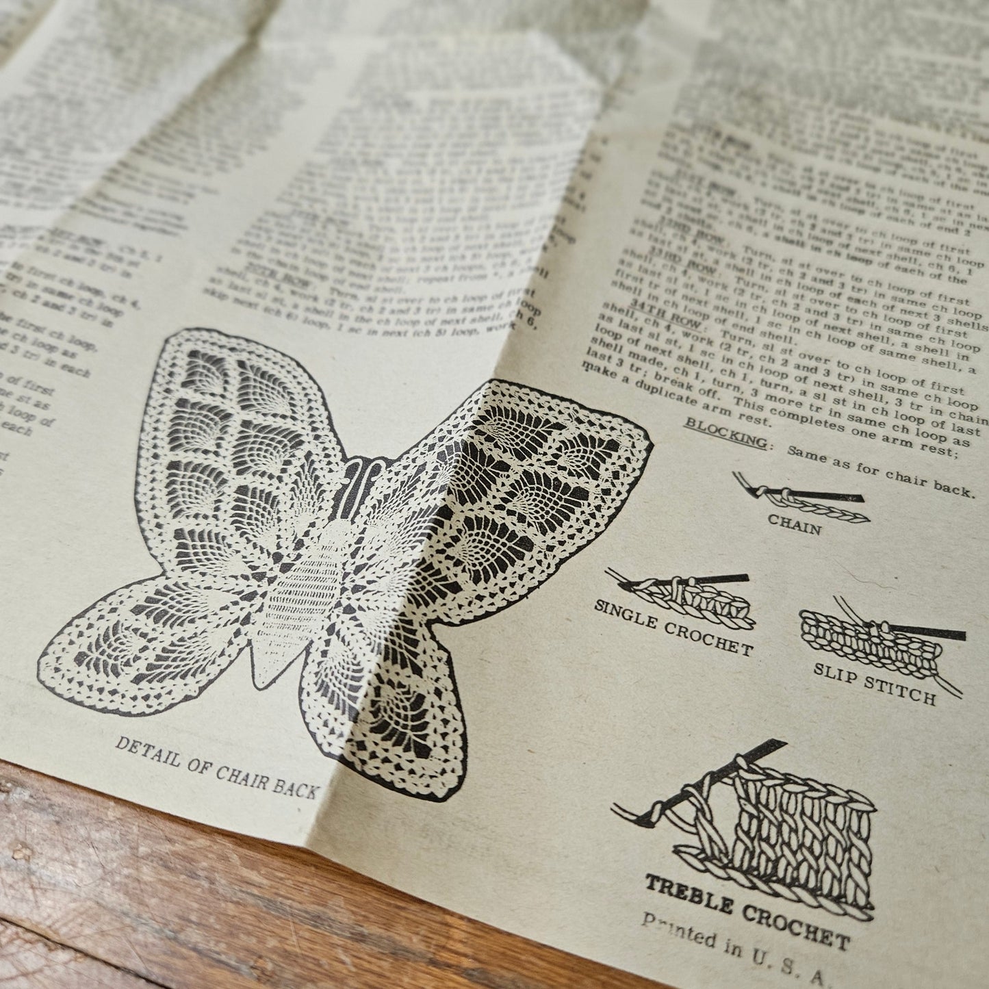 1952 Laura Wheeler Butterfly Crochet Pattern + Envelope