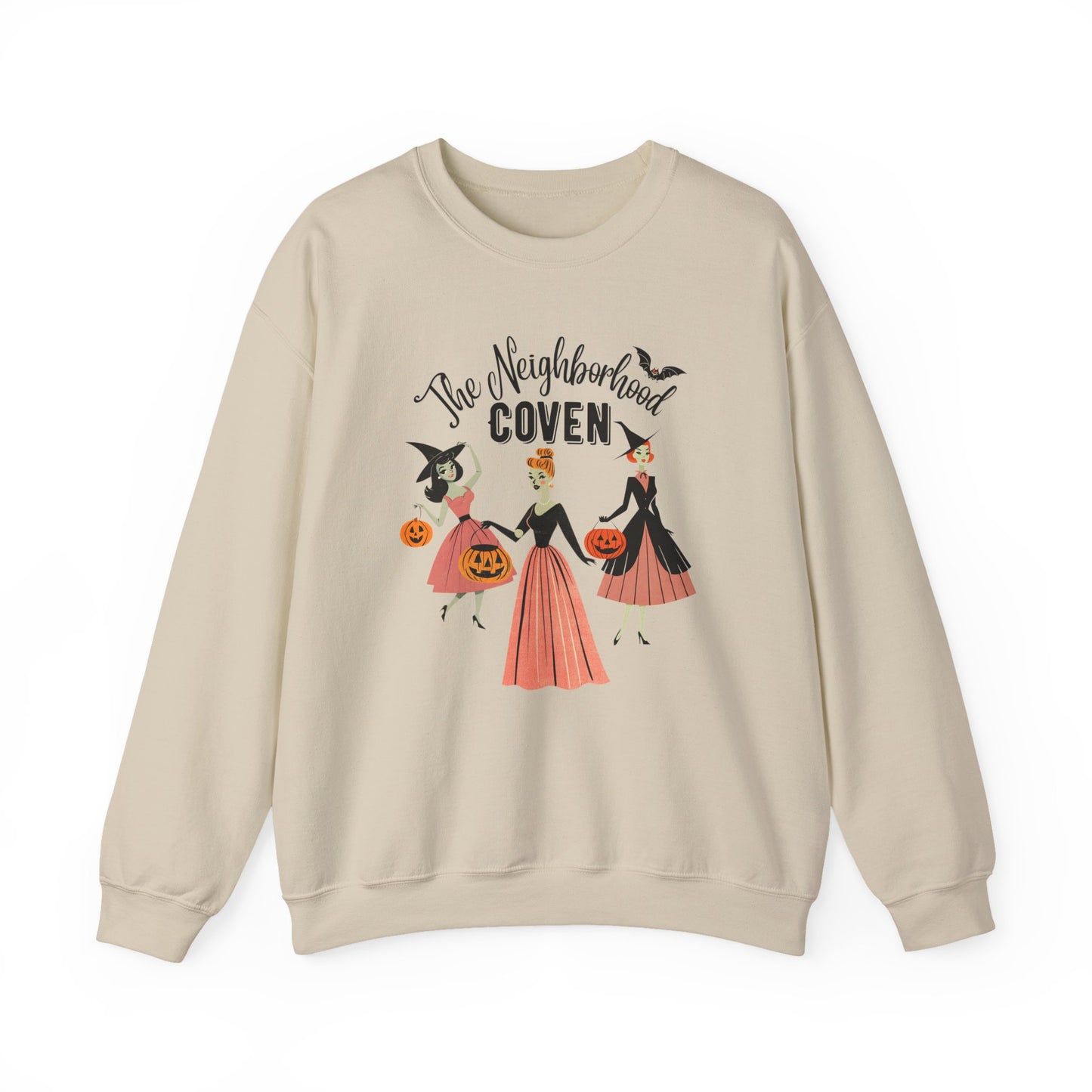The Neighborhood Coven Sweatshirt — Vintage Halloween Witch Crewneck