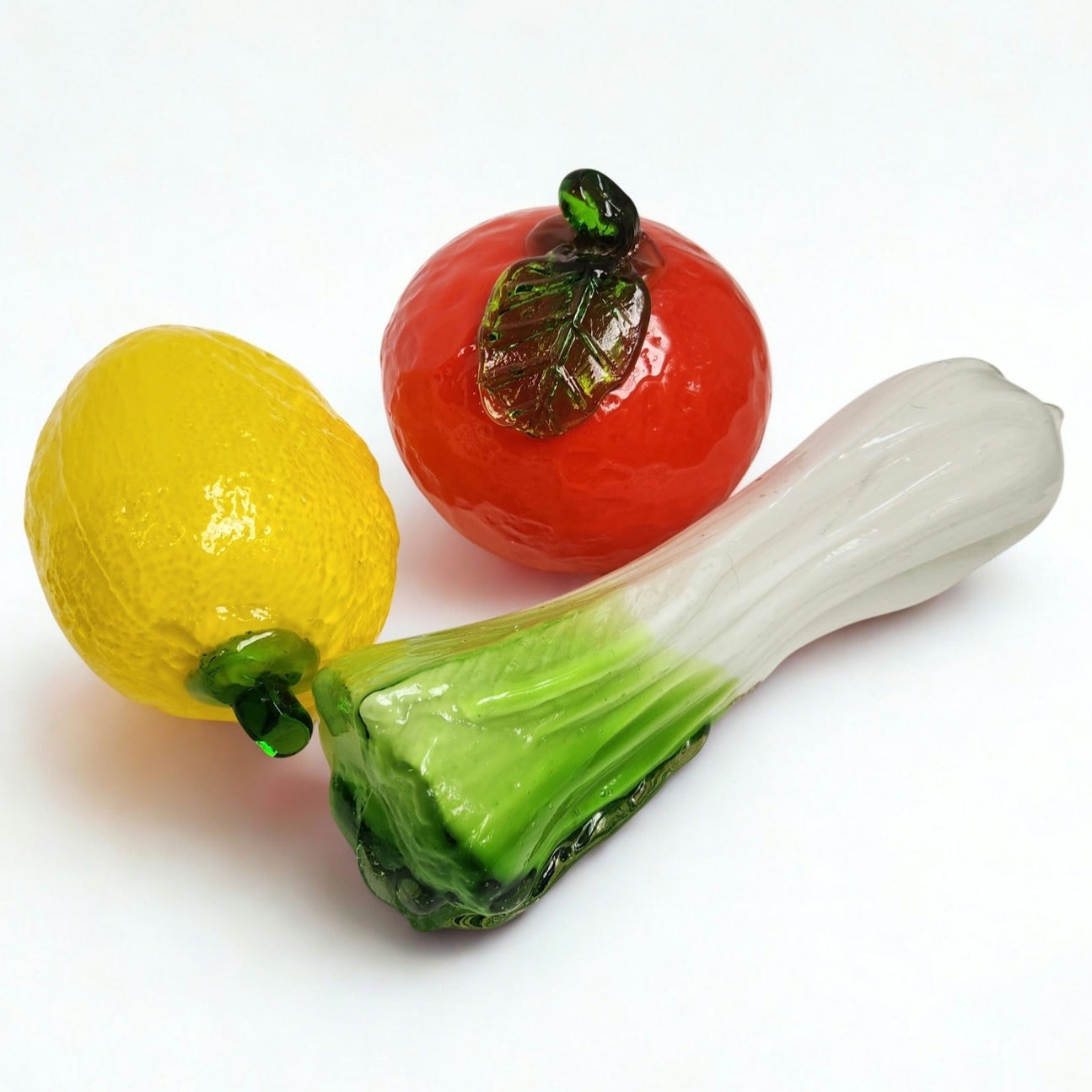 Mid-Century Hand Blown Glass Fruit & Vegetable Set