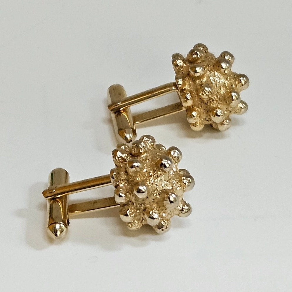 MCM Gold Tone Nugget Cufflinks