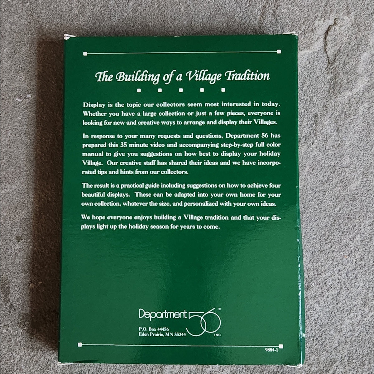 Vintage 1994 Dept 56 "The Building of a Village Tradition" VHS & Booklet