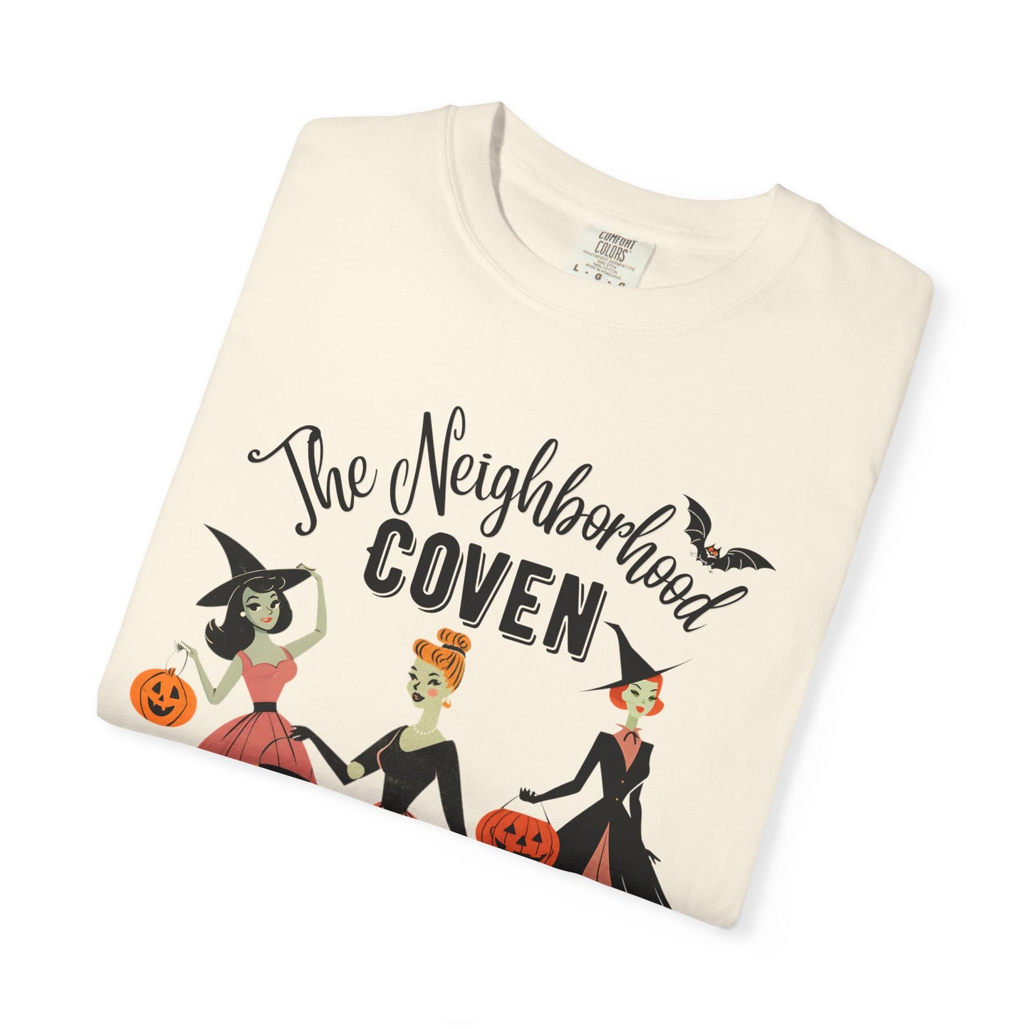 Halloween T-Shirt — The Neighborhood Coven Vintage Witch Trio Graphic