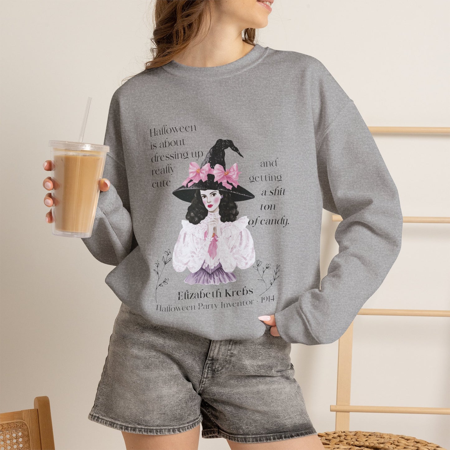 Elizabeth Krebs Halloween Witch Graphic Crewneck
