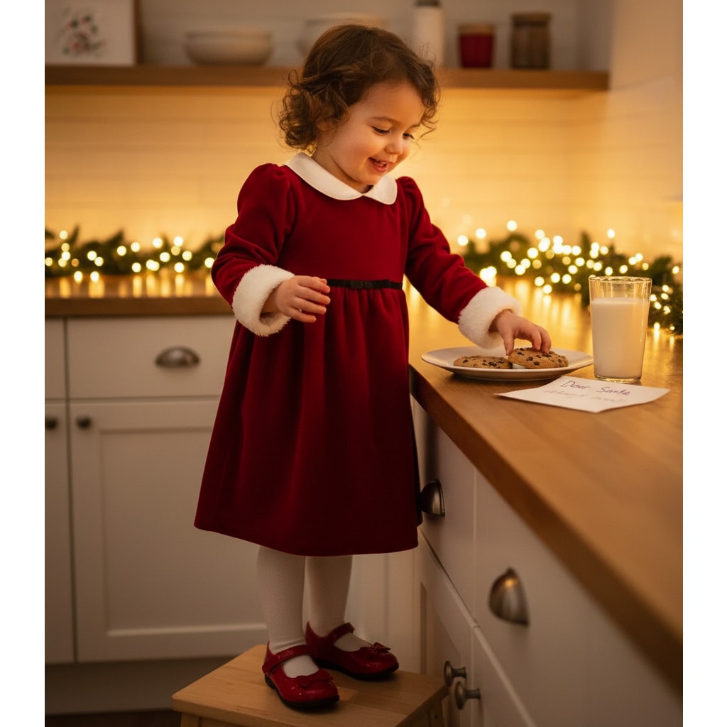 Y2K Red Velvet Christmas Holiday Dress | Girls Size 24M
