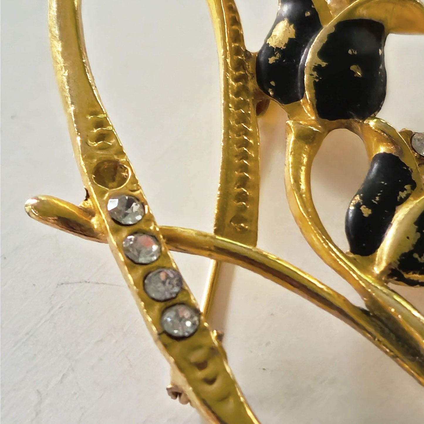 Mid-Century Gold Tone Floral Brooch