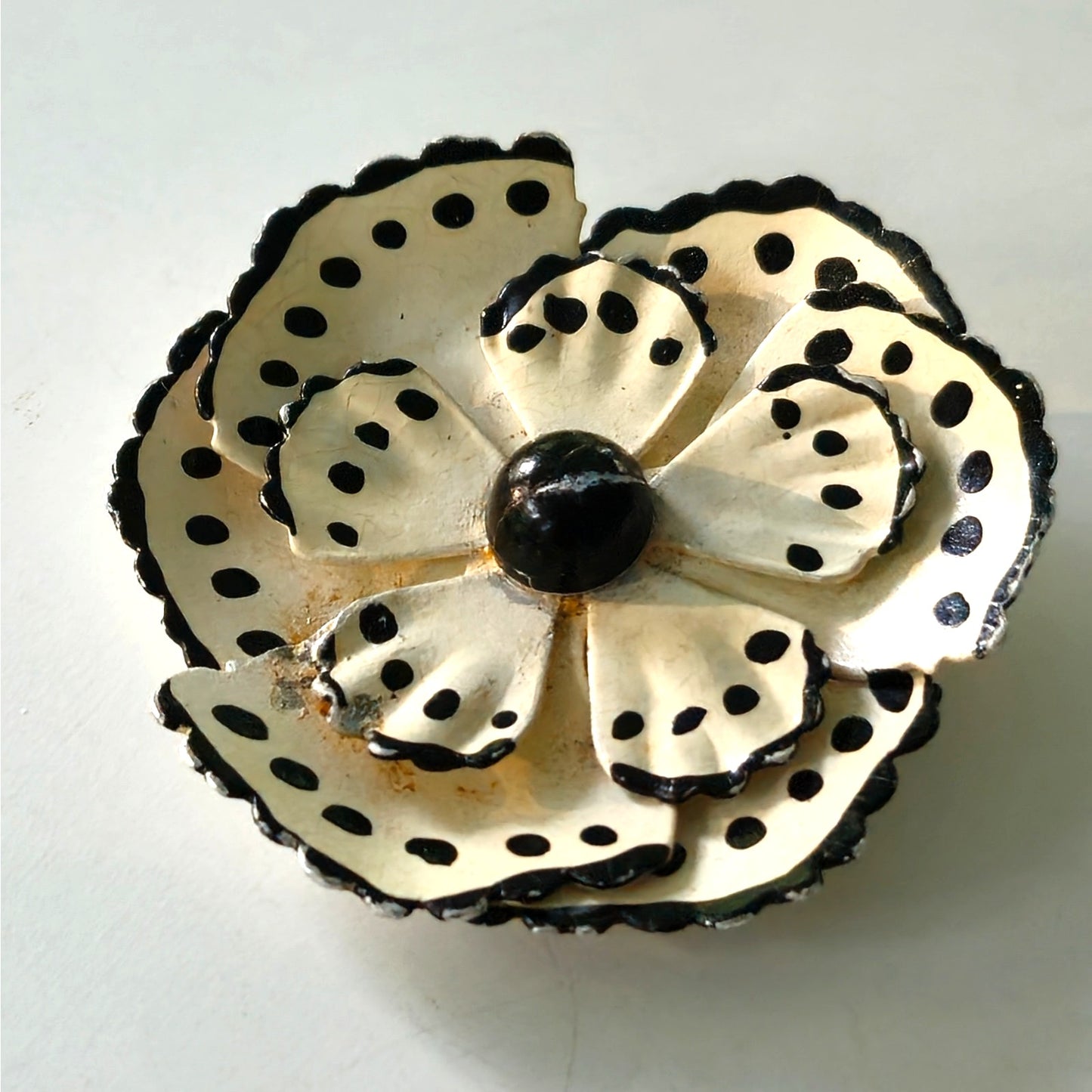 1950s West Germany Enamel Flower Brooch