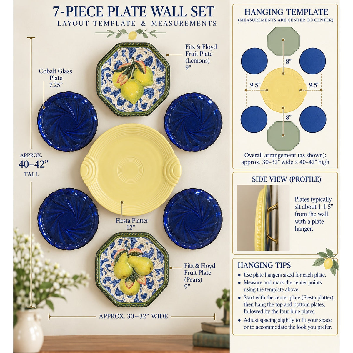 1990s Mediterranean Plate Wall