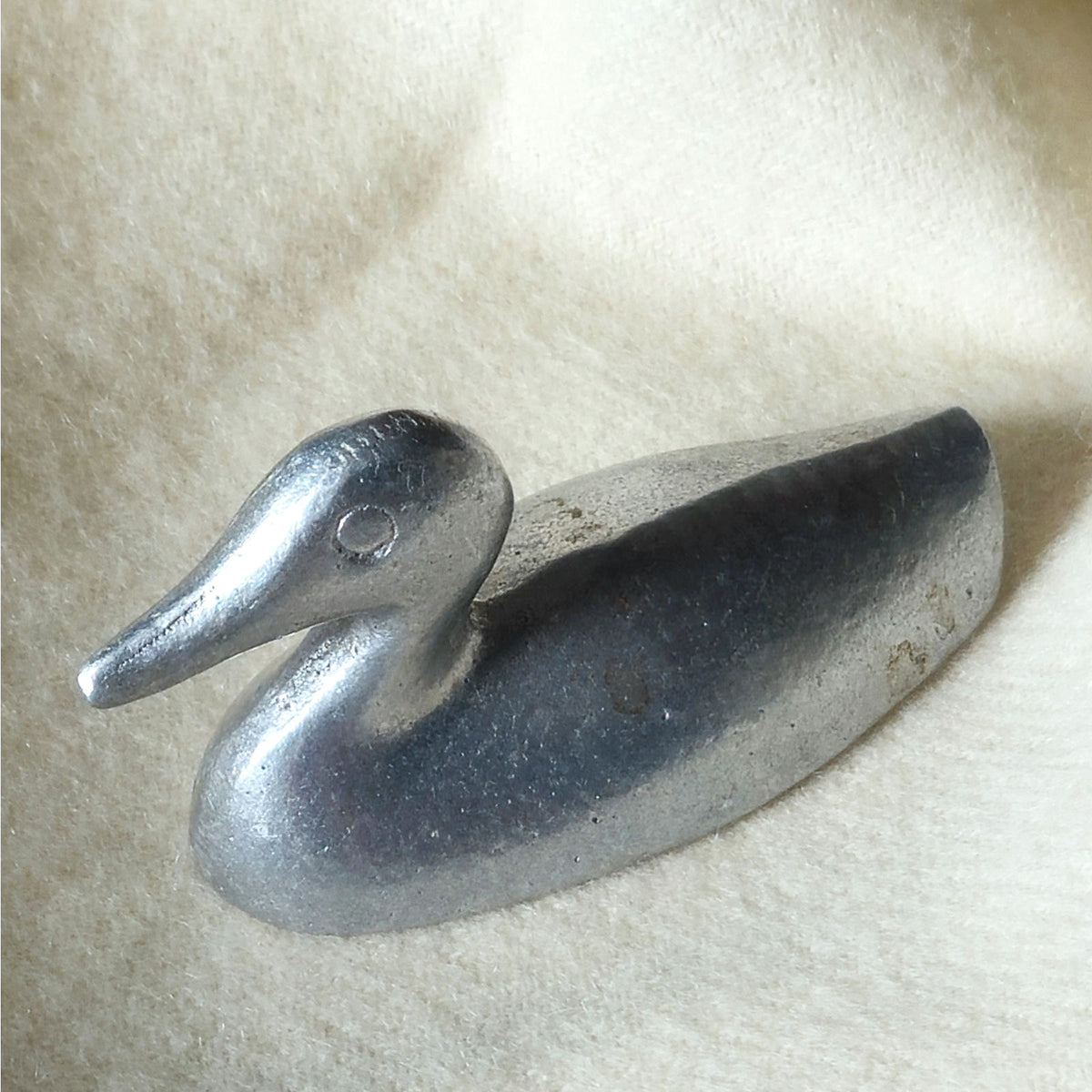 Vintage Miniature Aluminum Duck | MCM Mid-Century Modernist Silver Sculpture