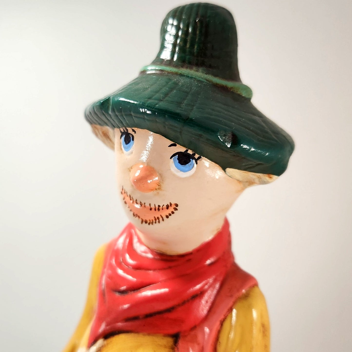 1970s Ceramic Halloween Scarecrow & Pumpkin Luminary