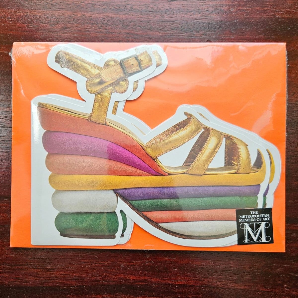 NWT Vintage Met Museum Ferragamo Card Set | Rainbow Platform Sandal 1990s Sealed