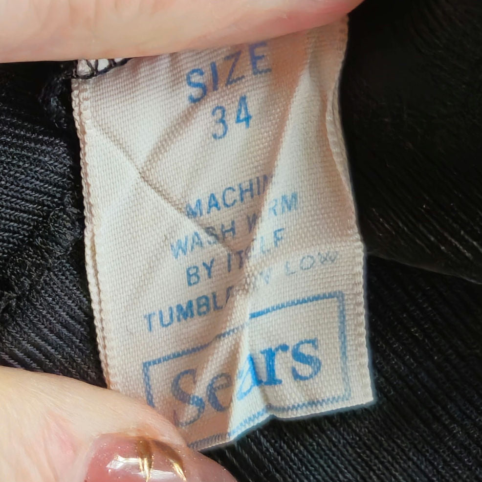 Vintage Black Nylon Camisole | 1970s Sears “The Doesn’t Slip” | Size 34