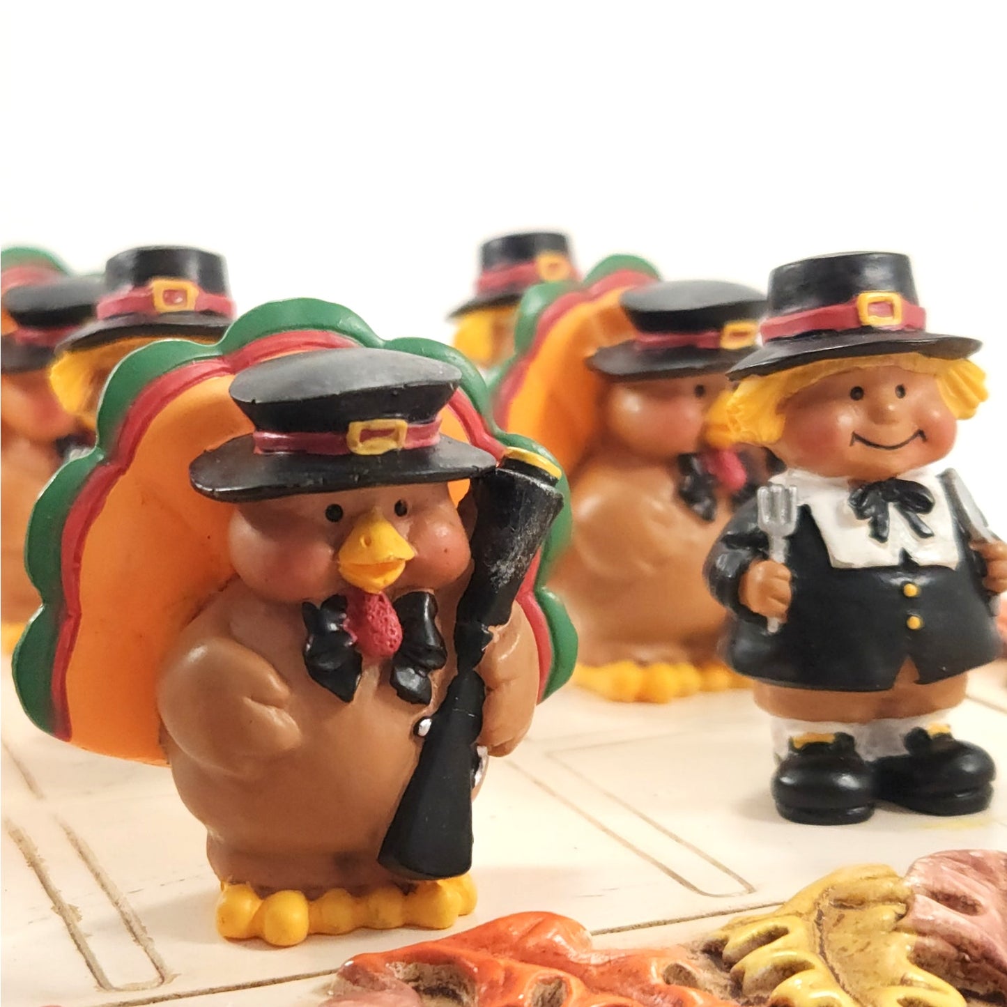 Yankee Candle Boney Bunch Thanksgiving Turkey Pilgrim Pumpkin Fall Checkers Set