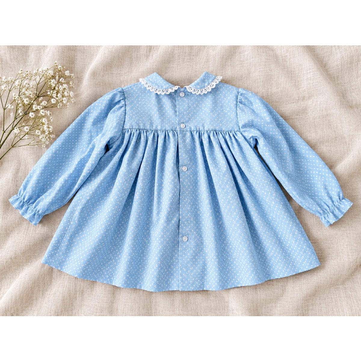 1980s Baby Togs Blue Goose Pinafore Dress | Girls 24M